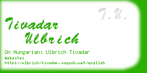 tivadar ulbrich business card